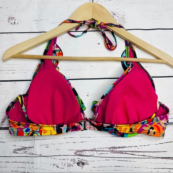 Perfect for summer multi color ruffle bikini top padded - Picture 3 of 11